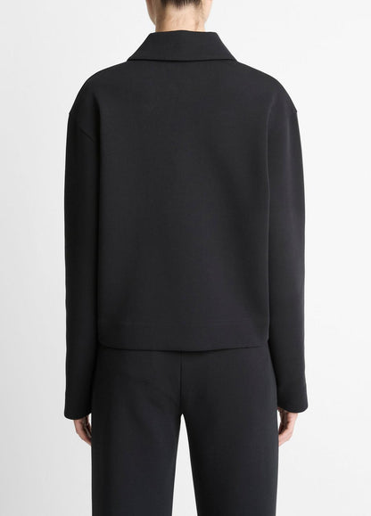 VINCE Latest - Cotton-Blend Half-Zip Pullover in Long Sleeve