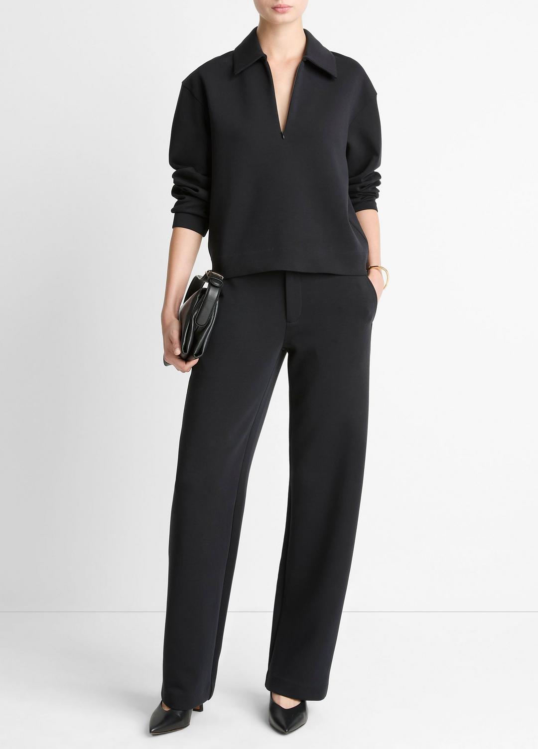 VINCE Latest - Cotton-Blend Half-Zip Pullover in Long Sleeve