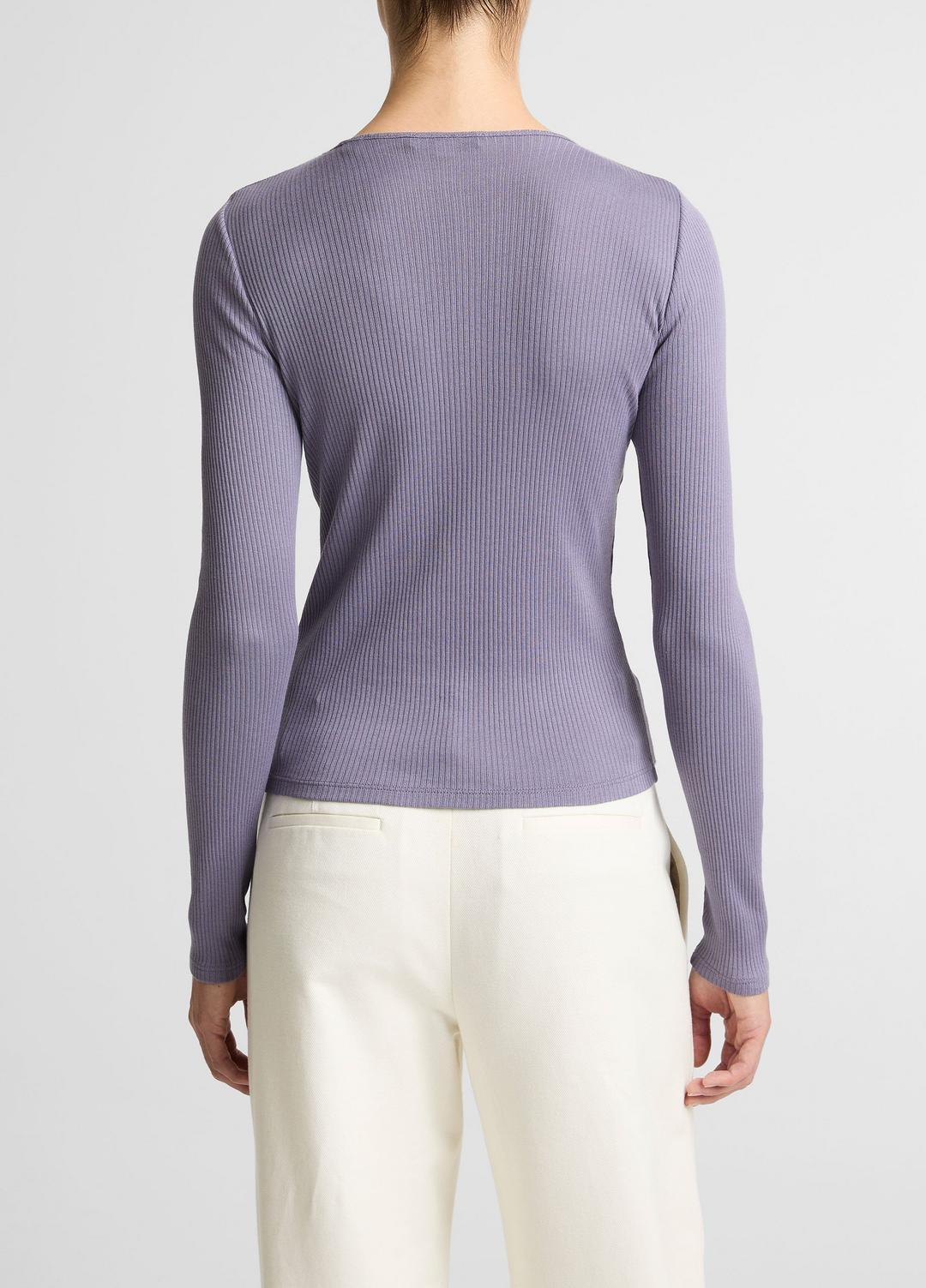 VINCE Latest - Ribbed Pima Cotton Long-Sleeve T-Shirt in Long Sleeve