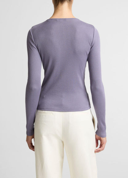 VINCE Latest - Ribbed Pima Cotton Long-Sleeve T-Shirt in Long Sleeve