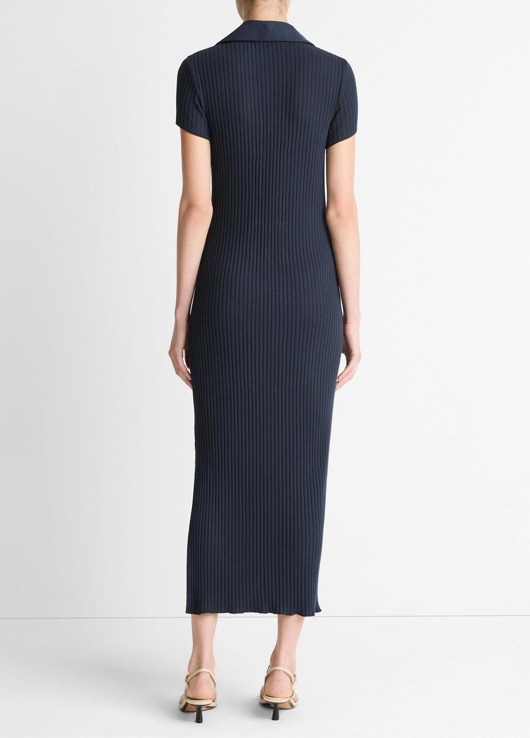 VINCE Value - Ribbed Cotton-Blend Polo Dress in Dresses