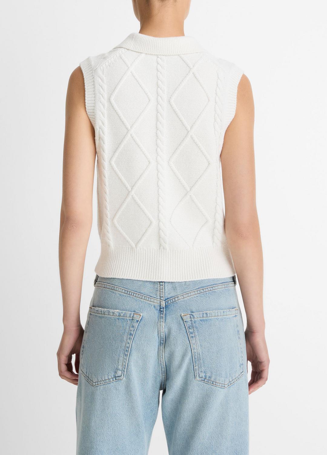 VINCE Great Value - Cable-Knit Wool & Cotton-Blend Sweater Vest in V-Neck