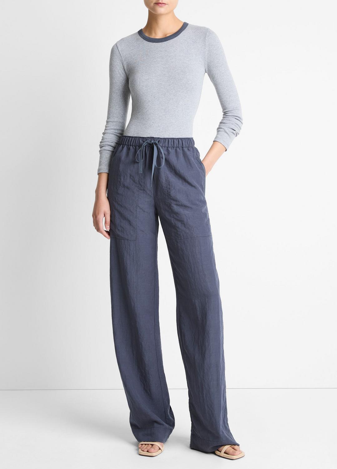 VINCE Recommended - Tipped Heathered Pima Cotton-Blend Long-Sleeve T-Shirt in Long Sleeve