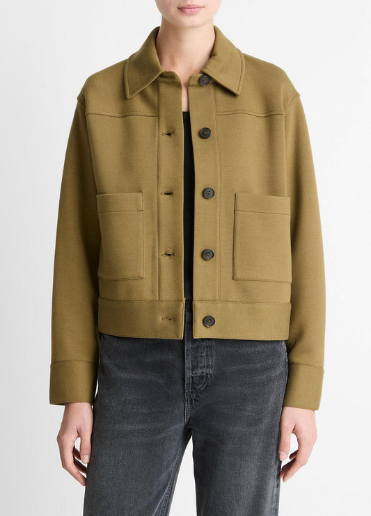 VINCE Sale - Double-Face Cropped Jacket in Jackets