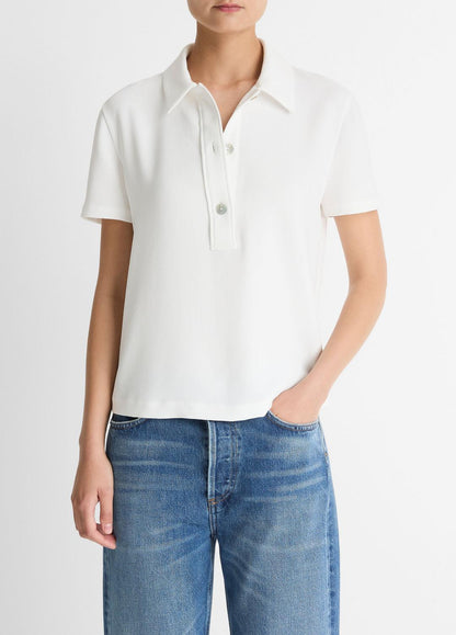 VINCE Customer Favorite - Crepe Polo Shirt in Short Sleeve