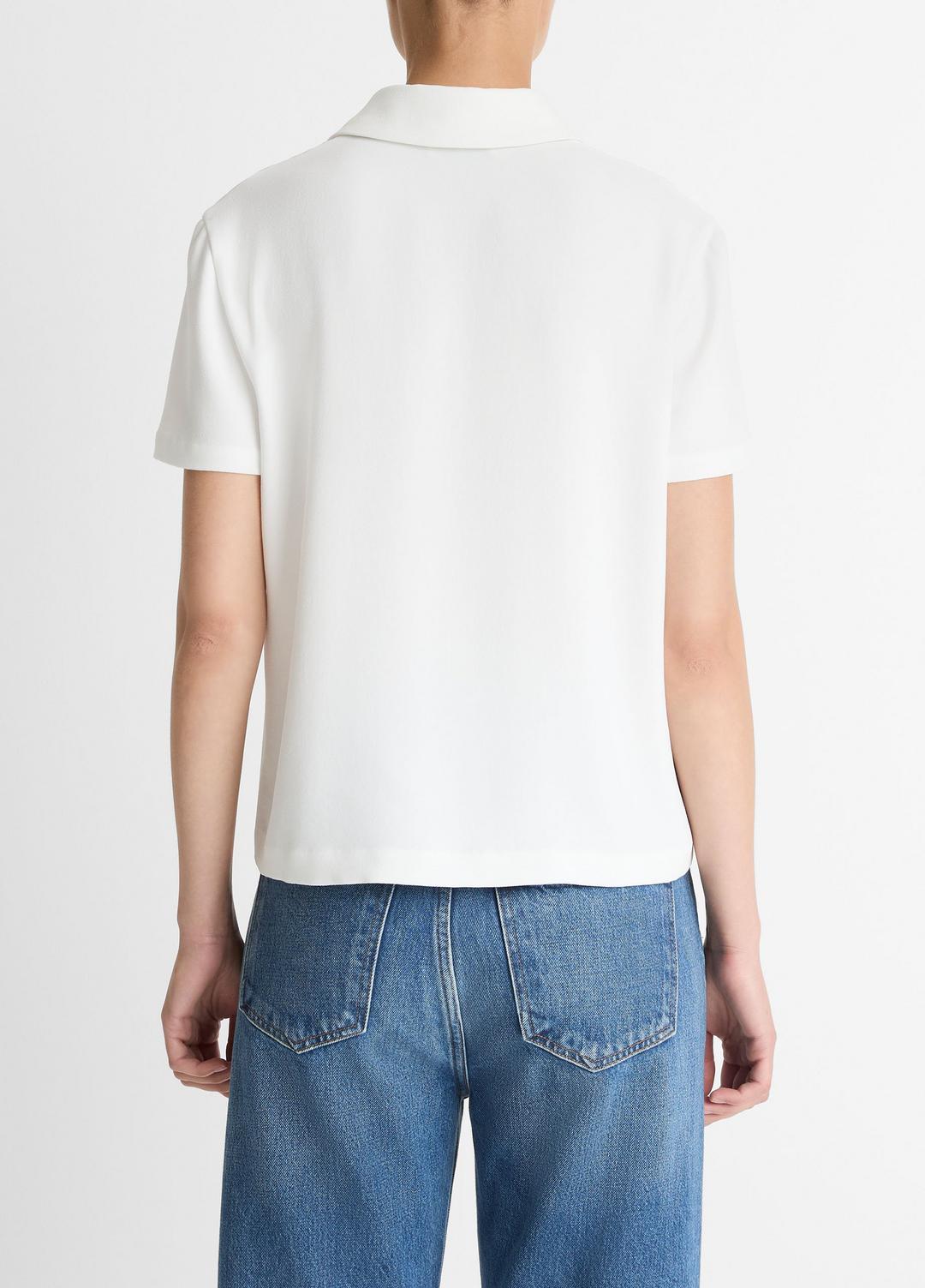 VINCE Customer Favorite - Crepe Polo Shirt in Short Sleeve