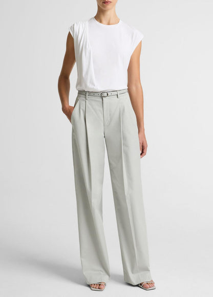 VINCE Value - Pima Cotton-Blend Draped Relaxed Top in Tank Tops