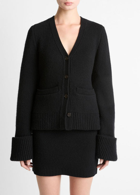 VINCE New - Double-Face Wool & Cashmere-Blend Cardigan in Cardigans