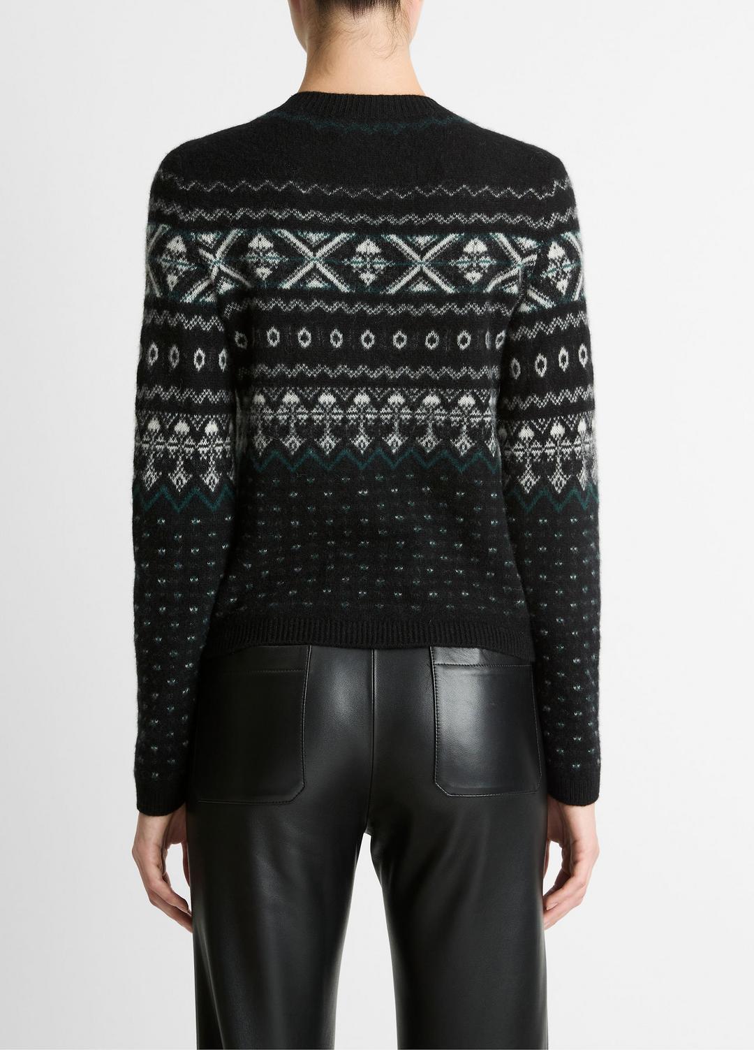 VINCE Quality - Fair Isle Plush Cashmere Sweater in Crew Neck
