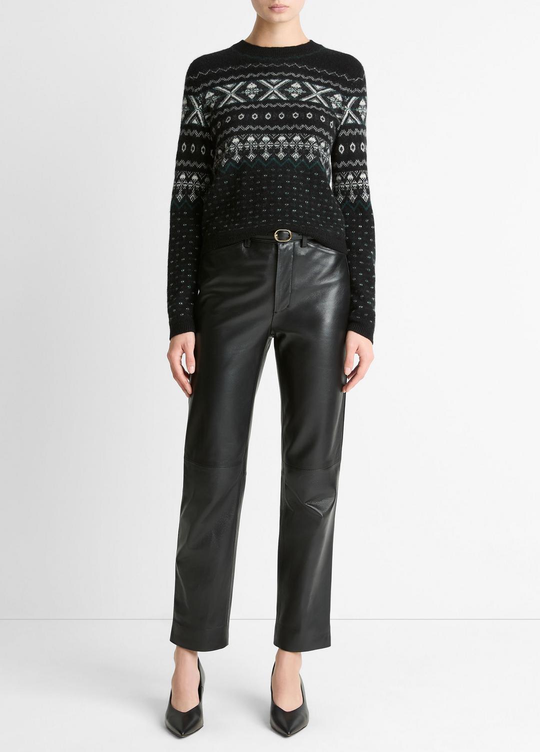 VINCE Quality - Fair Isle Plush Cashmere Sweater in Crew Neck