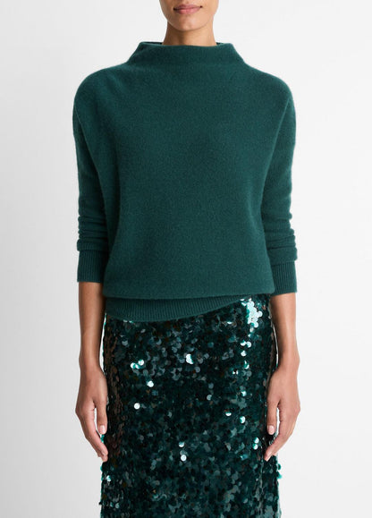VINCE Best Seller - Plush Cashmere Funnel-Neck Sweater in Turtleneck