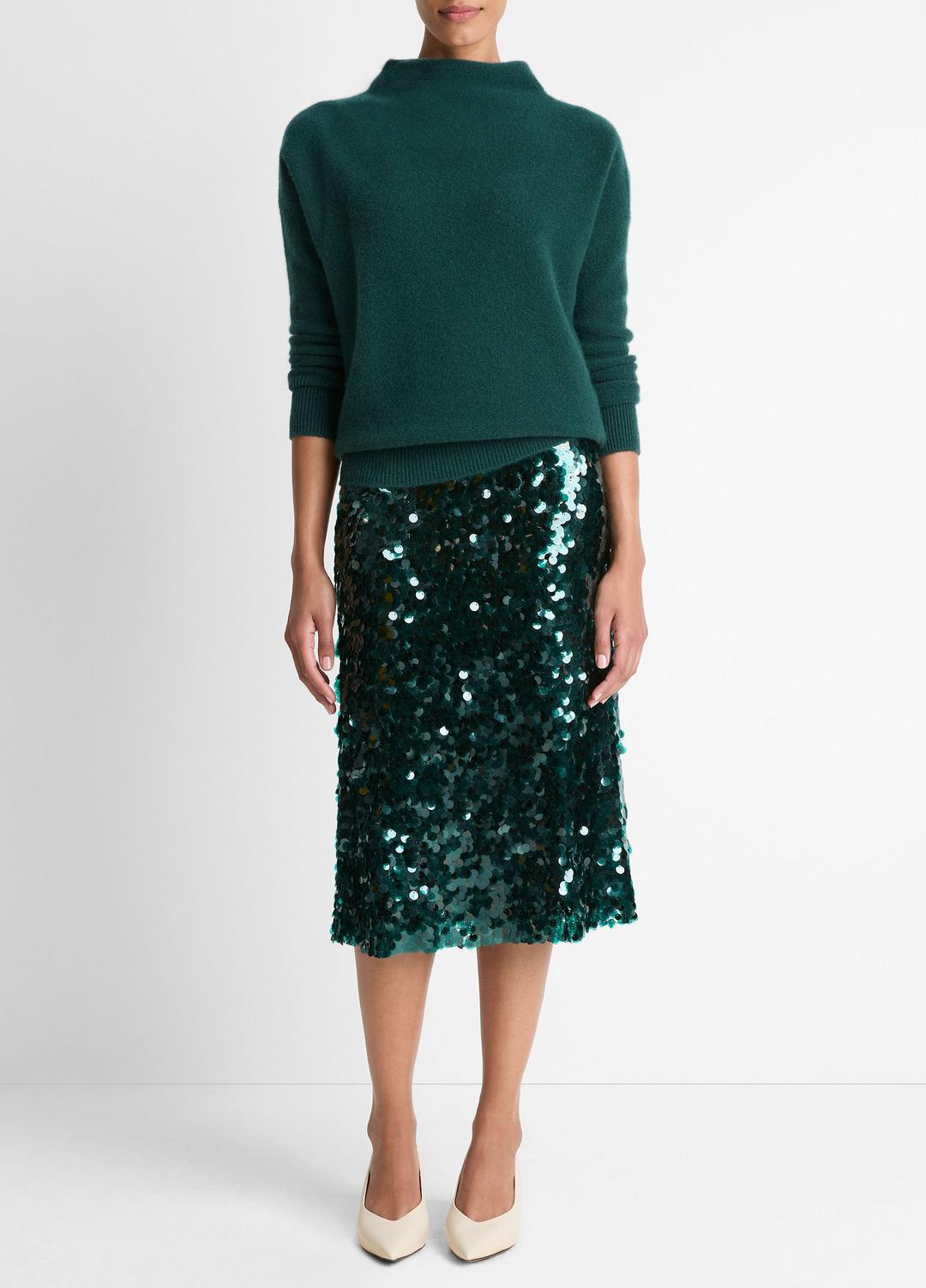 VINCE Best Seller - Plush Cashmere Funnel-Neck Sweater in Turtleneck