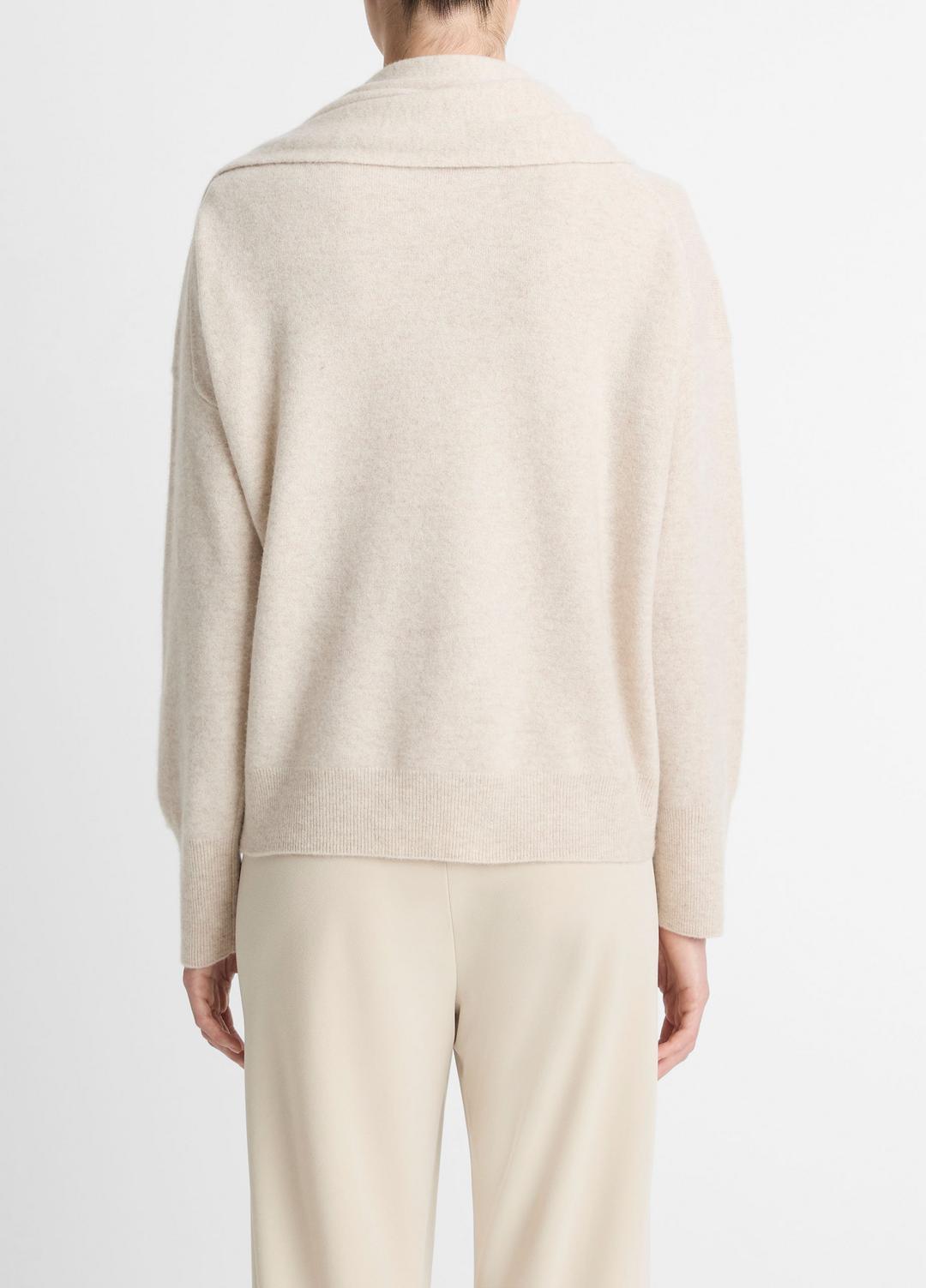 VINCE Latest - Draped-Shawl Wool-Cashmere Sweater in Turtleneck