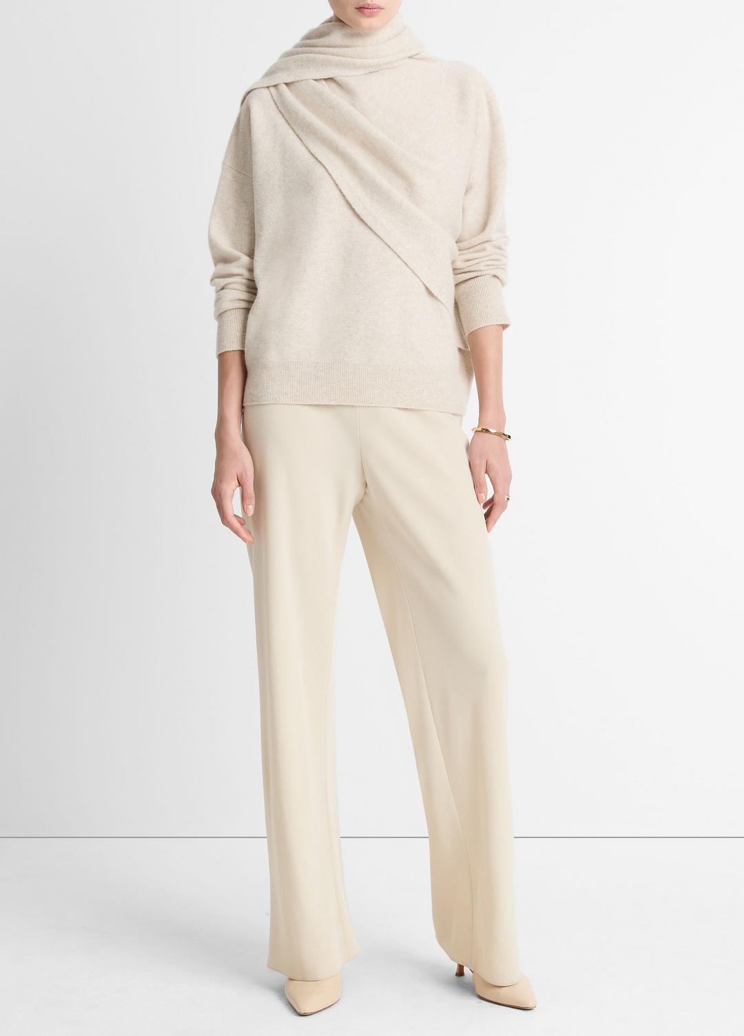 VINCE Latest - Draped-Shawl Wool-Cashmere Sweater in Turtleneck