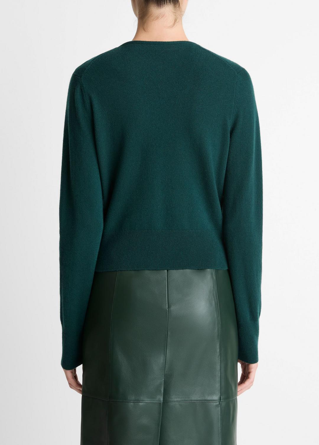 VINCE Premium - Satin-Trim Wool & Cashmere-Blend Cardigan in Cardigans