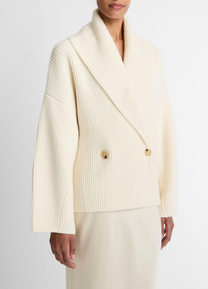 VINCE Smart Buy - Wool-Blend Draped Sweater Coat in Sweaters