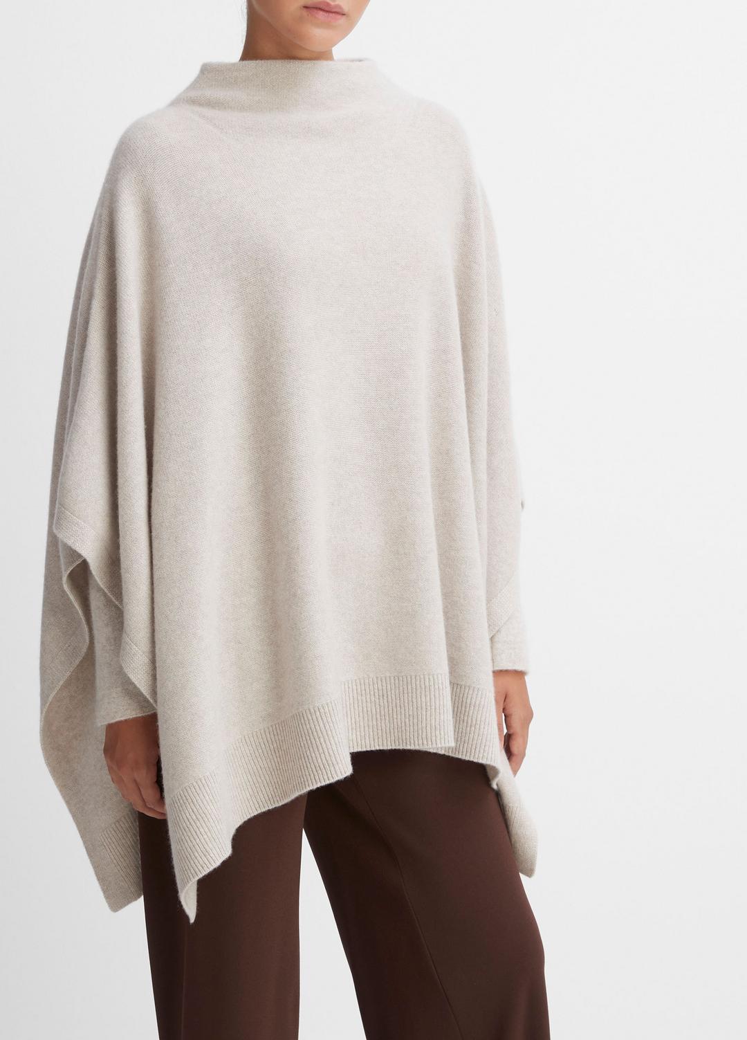 VINCE Trusted - Merino Wool-Cashmere Funnel-Neck Poncho in Accessories