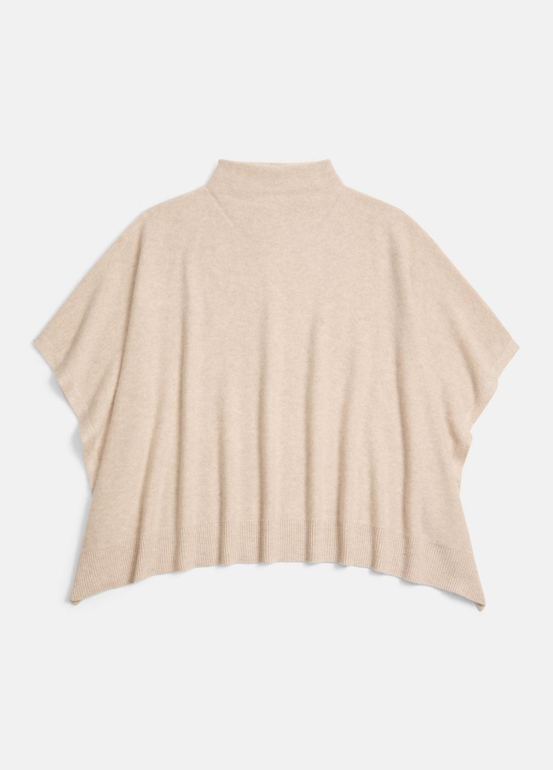VINCE Trusted - Merino Wool-Cashmere Funnel-Neck Poncho in Accessories
