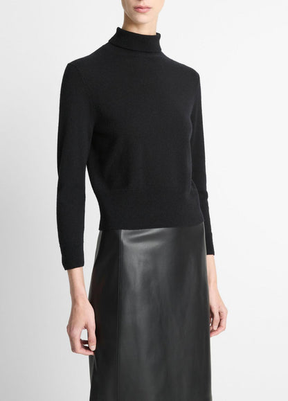 VINCE Popular - Cashmere-Silk Three-Quarter-Sleeve Mock-Neck Sweater in Turtleneck