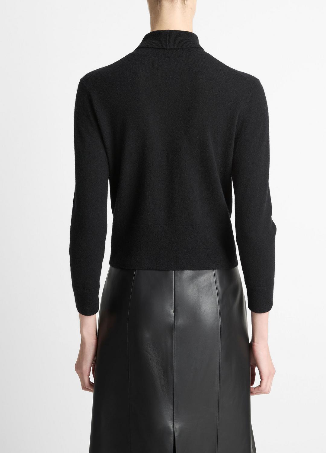 VINCE Popular - Cashmere-Silk Three-Quarter-Sleeve Mock-Neck Sweater in Turtleneck