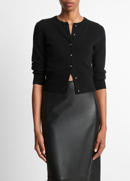VINCE Recommended - Metal-Button Wool & Cashmere-Blend Cardigan in Cardigans
