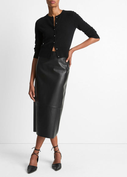 VINCE Recommended - Metal-Button Wool & Cashmere-Blend Cardigan in Cardigans