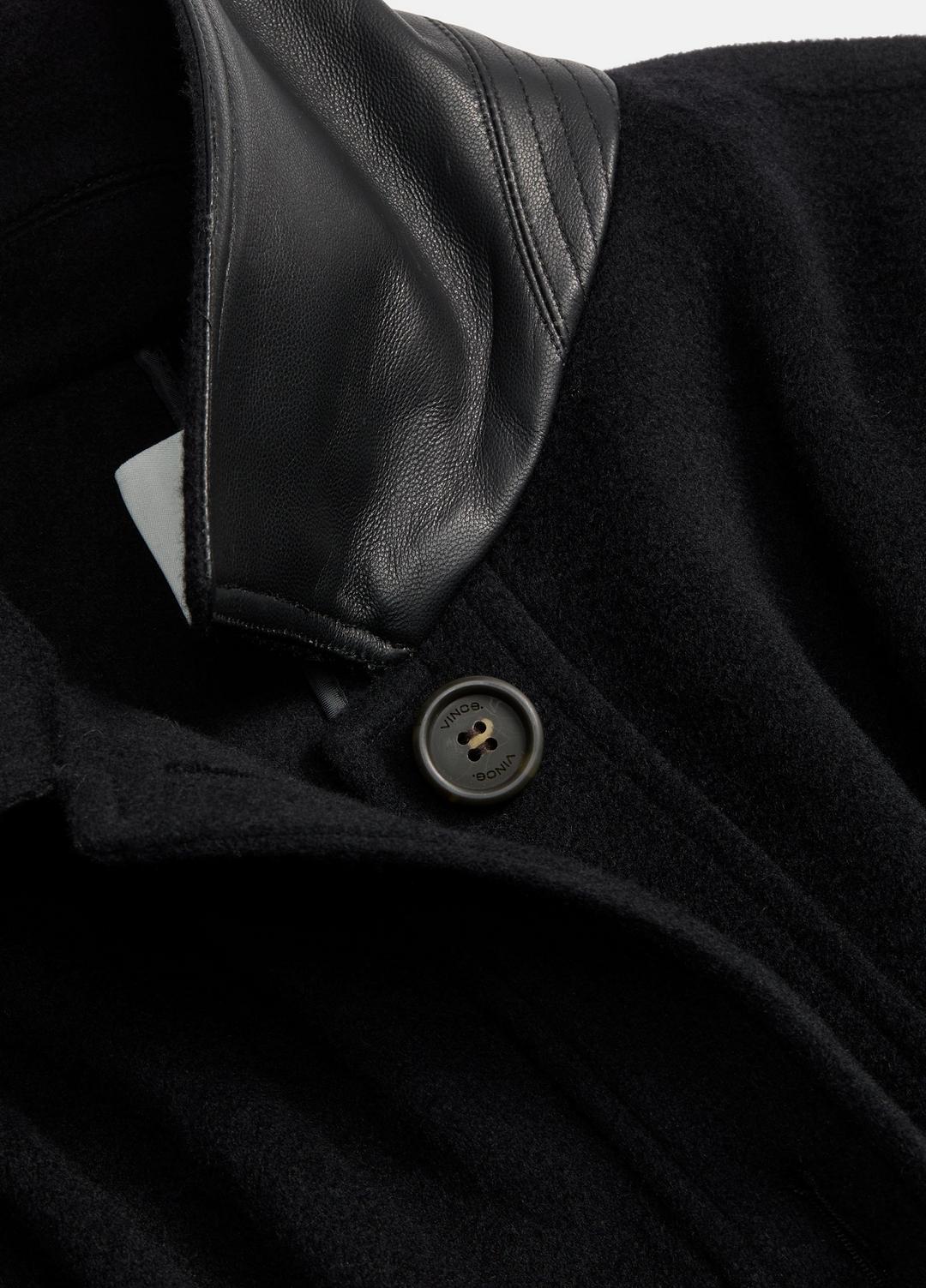 VINCE Featured - Leather-Trim Wool Cape in Accessories