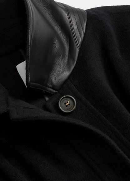 VINCE Featured - Leather-Trim Wool Cape in Accessories