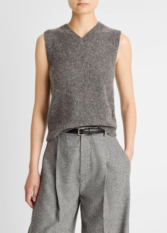 VINCE Signature - Donegal Plush Cashmere Sweater Vest in V-Neck