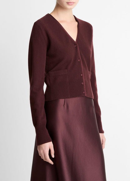 VINCE Quality - Satin-Trim Wool & Cashmere-Blend Cardigan in Cardigans