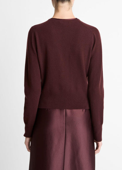 VINCE Quality - Satin-Trim Wool & Cashmere-Blend Cardigan in Cardigans