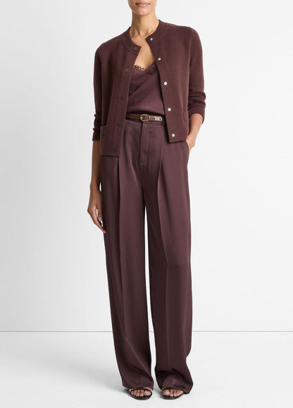 VINCE Popular - Wool-Blend Shrunken Snap Cardigan in Cardigans