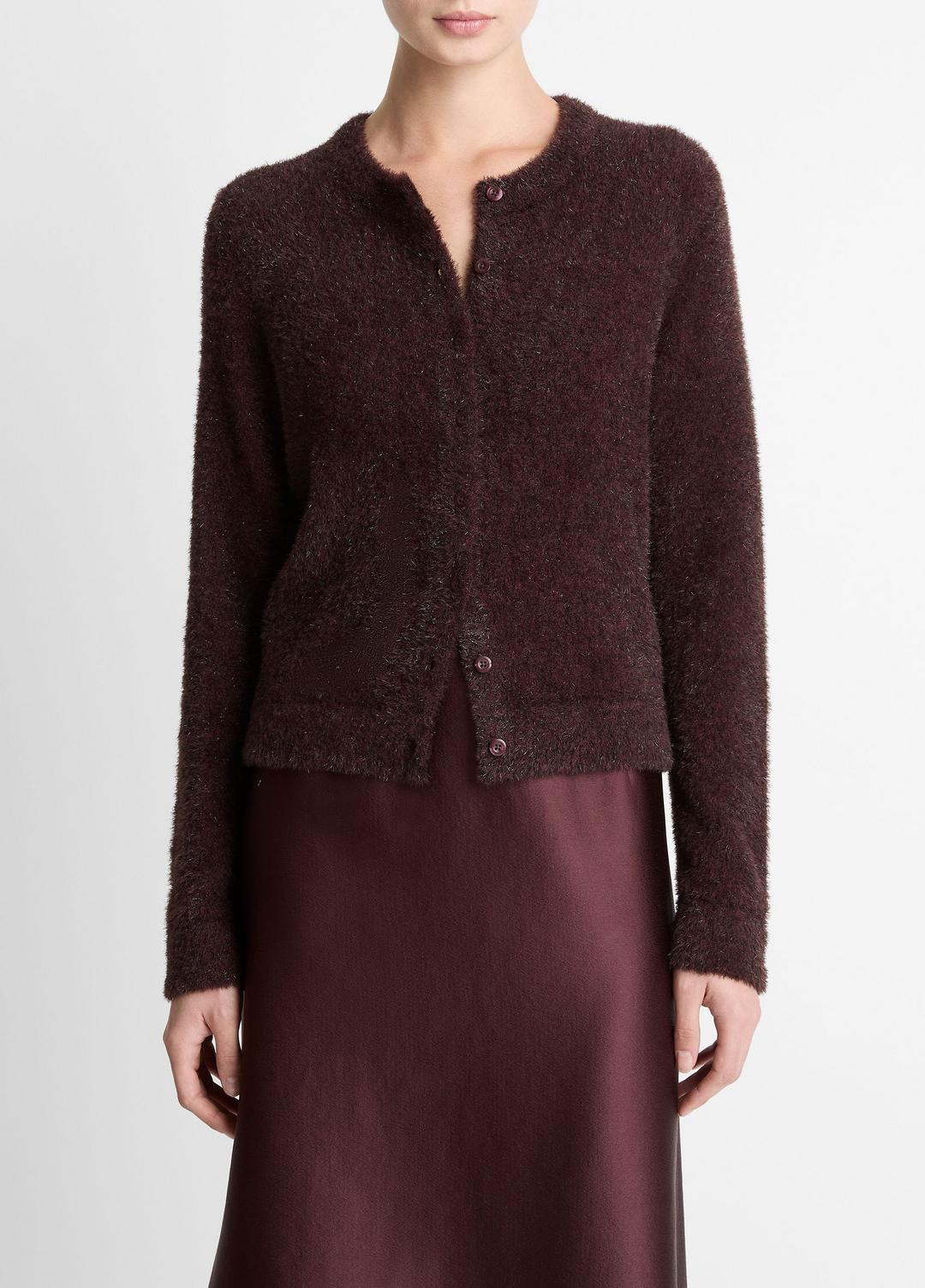 VINCE Premium - Metallic Eyelash Cardigan in Cardigans