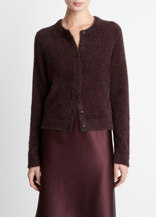 VINCE Premium - Metallic Eyelash Cardigan in Cardigans