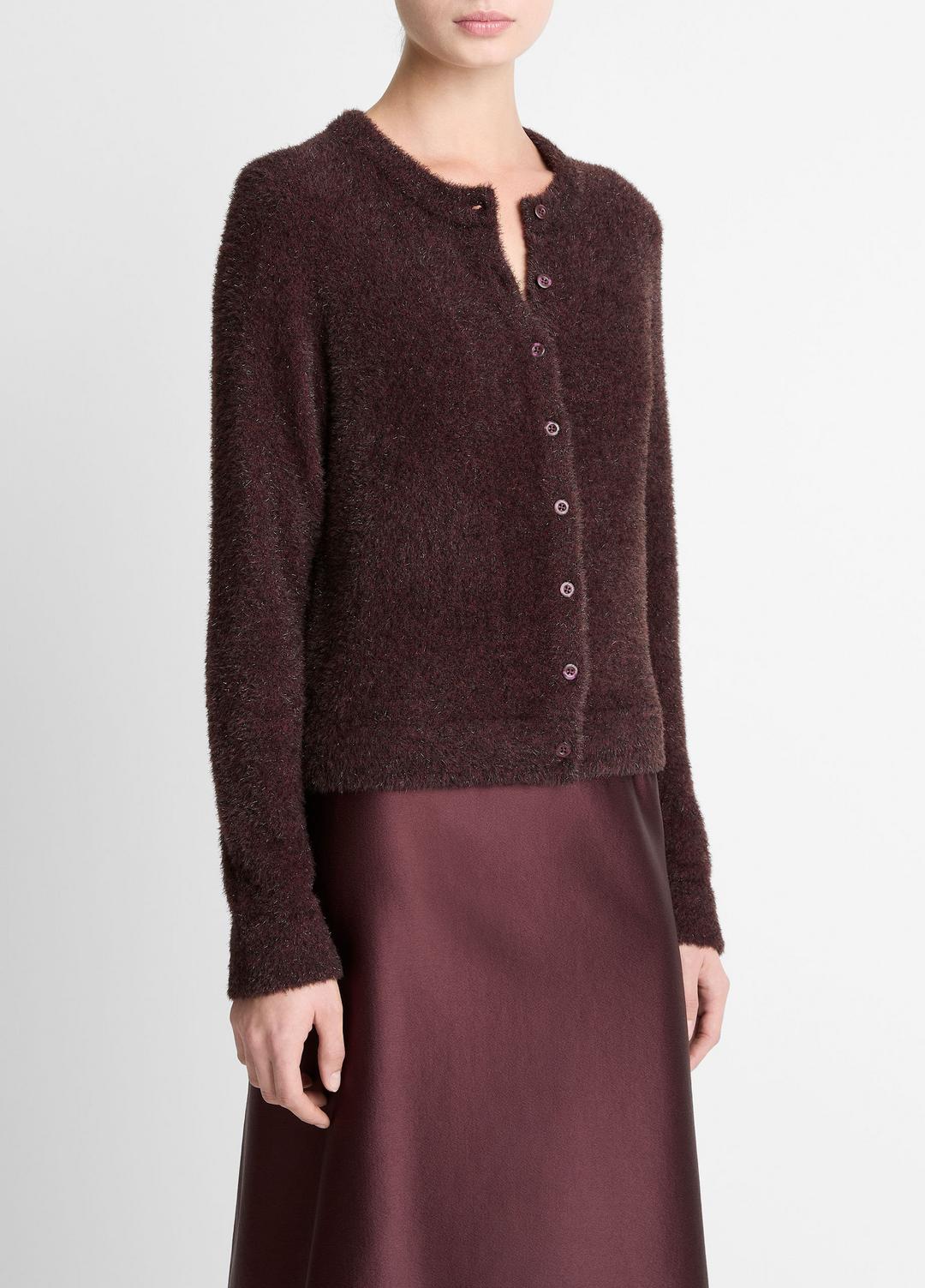 VINCE Premium - Metallic Eyelash Cardigan in Cardigans