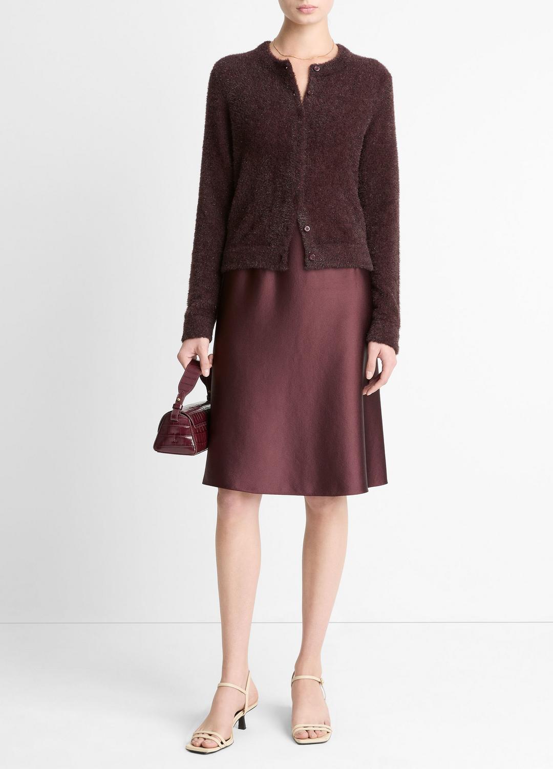VINCE Premium - Metallic Eyelash Cardigan in Cardigans