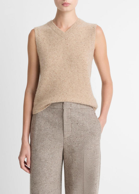 VINCE Exclusive - Donegal Plush Cashmere Sweater Vest in V-Neck