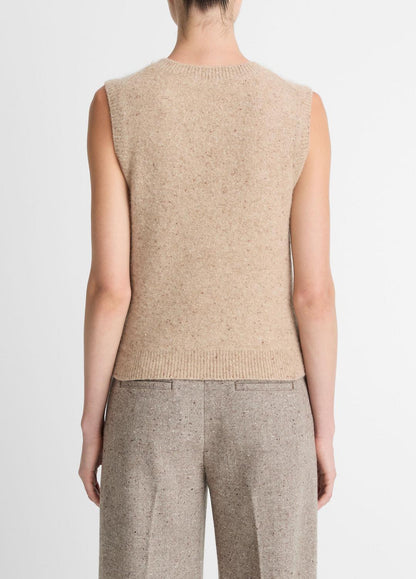 VINCE Exclusive - Donegal Plush Cashmere Sweater Vest in V-Neck
