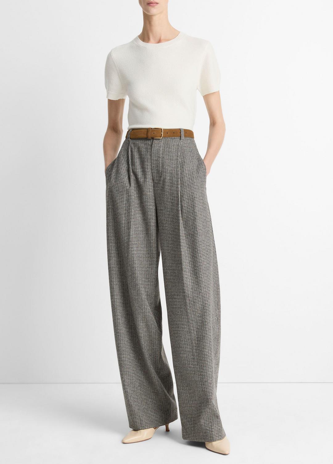 VINCE Best Seller - Wool & Cashmere-Blend Short-Sleeve Sweater in Crew Neck