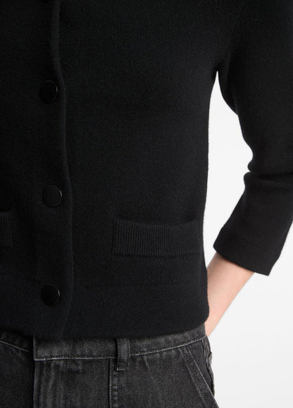 VINCE Customer Favorite - Wool-Blend Shrunken Snap Cardigan in Cardigans