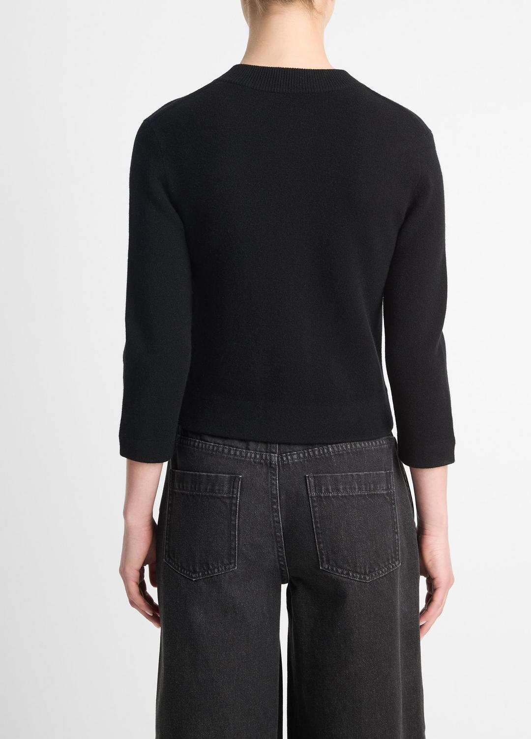 VINCE Customer Favorite - Wool-Blend Shrunken Snap Cardigan in Cardigans