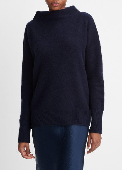 VINCE Signature - Plush Cashmere Funnel-Neck Sweater in Turtleneck