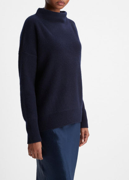 VINCE Signature - Plush Cashmere Funnel-Neck Sweater in Turtleneck