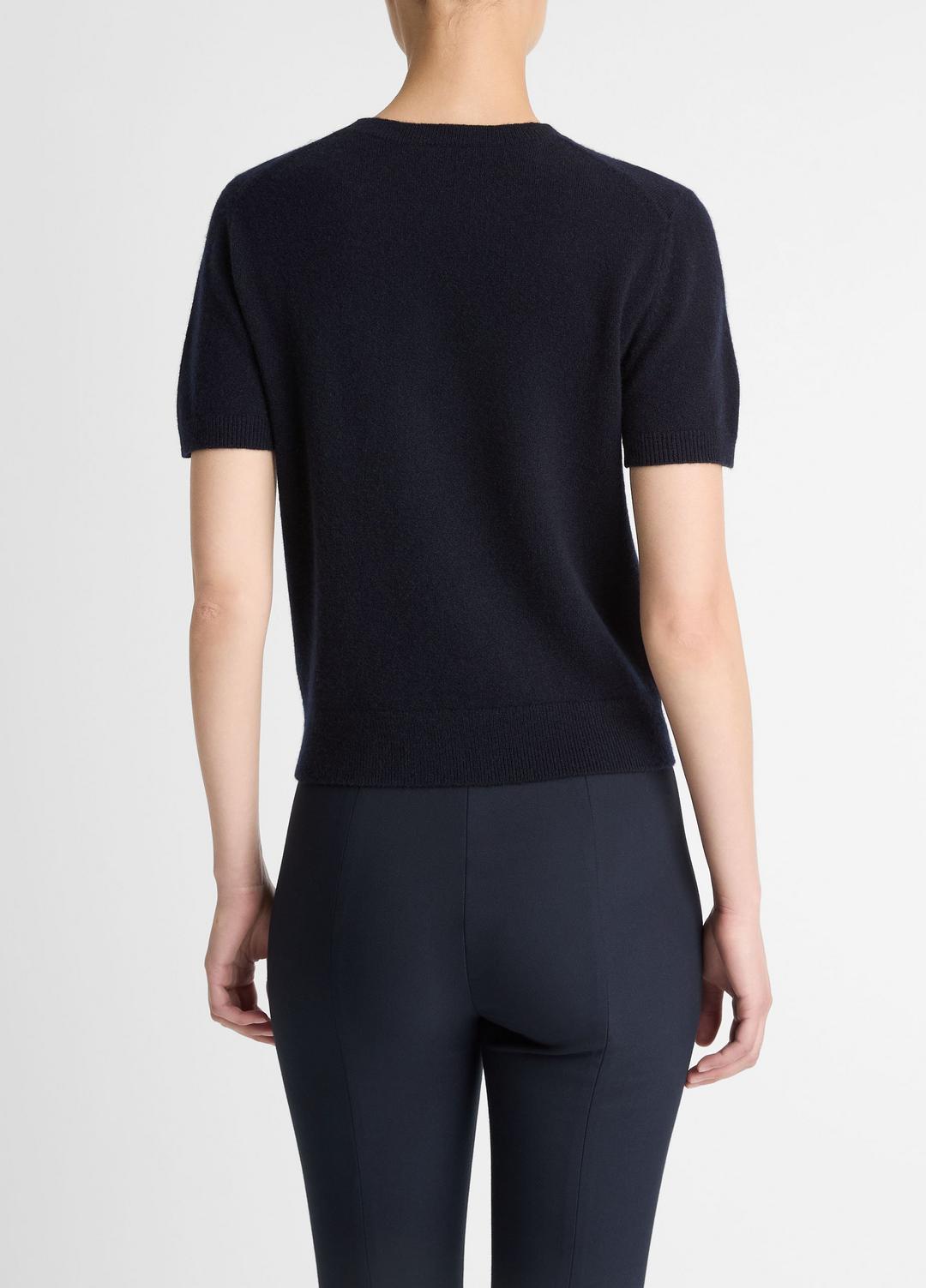 VINCE Latest - Wool & Cashmere-Blend Short-Sleeve Sweater in Crew Neck