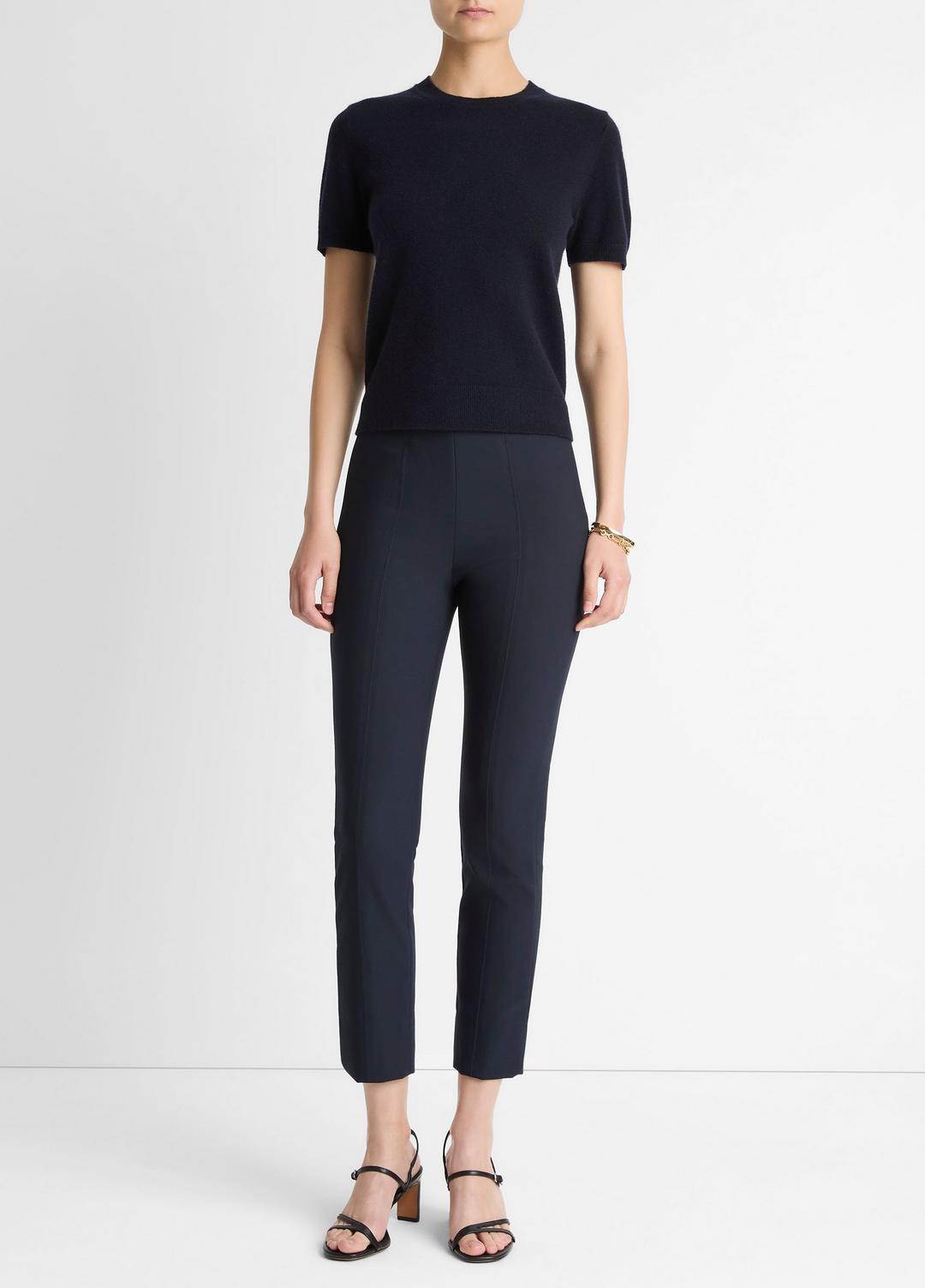 VINCE Latest - Wool & Cashmere-Blend Short-Sleeve Sweater in Crew Neck