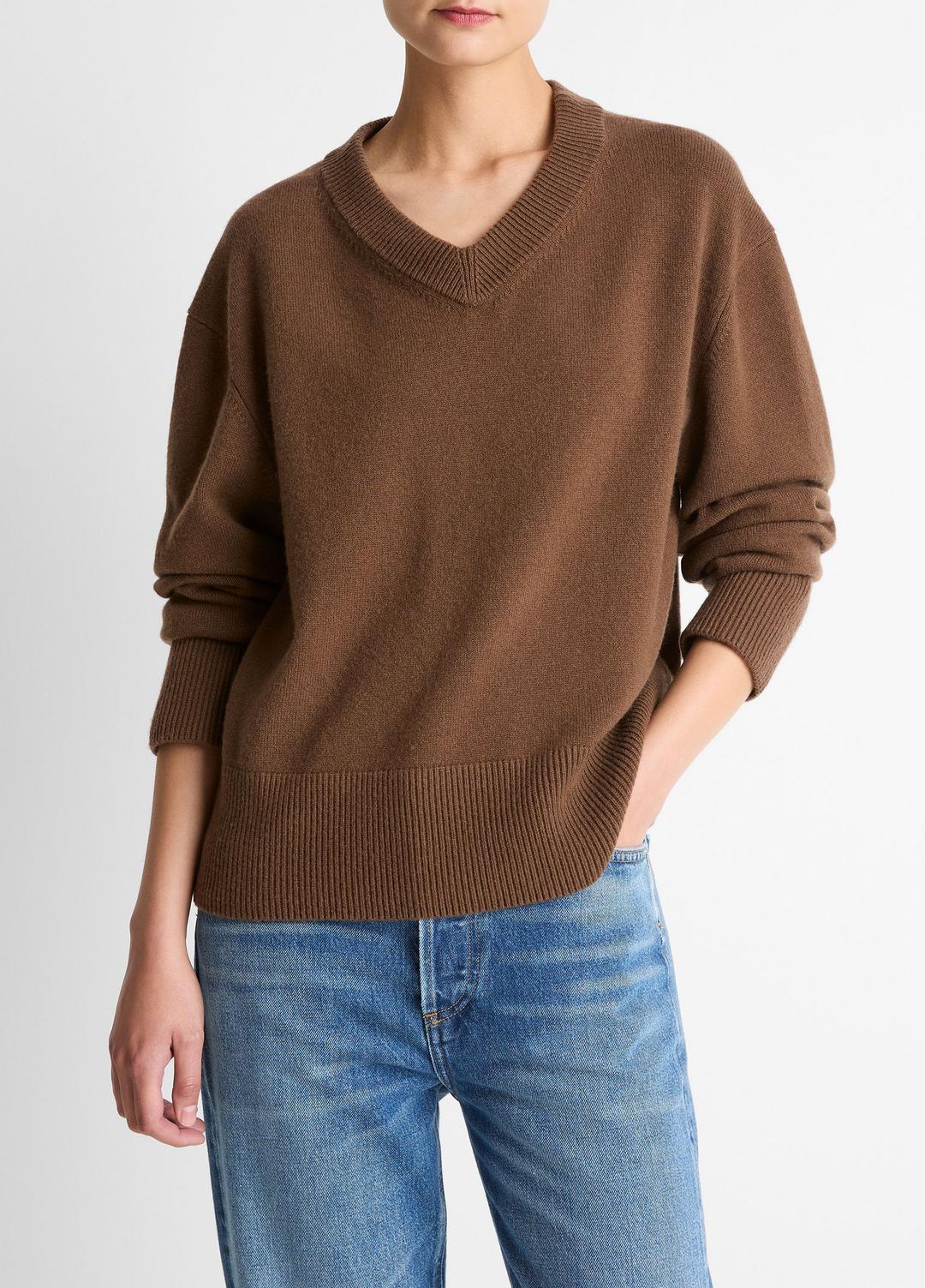 VINCE Trusted - Wool-Cashmere V-Neck Sweater in V-Neck