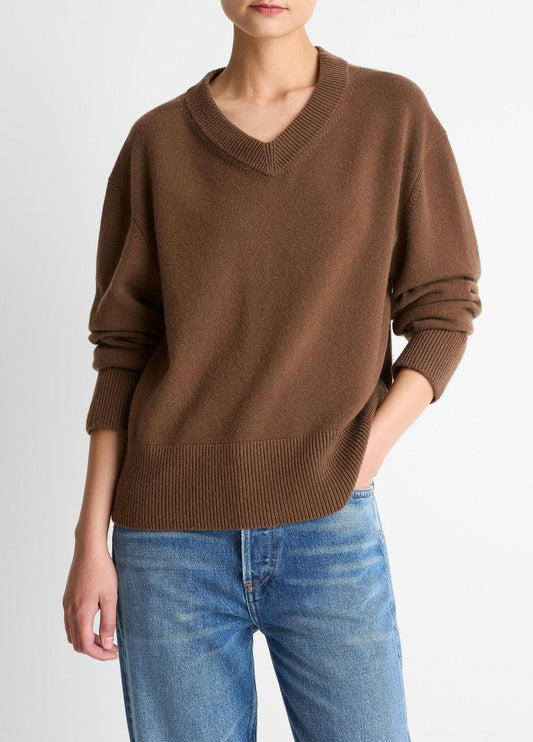 VINCE Trusted - Wool-Cashmere V-Neck Sweater in V-Neck