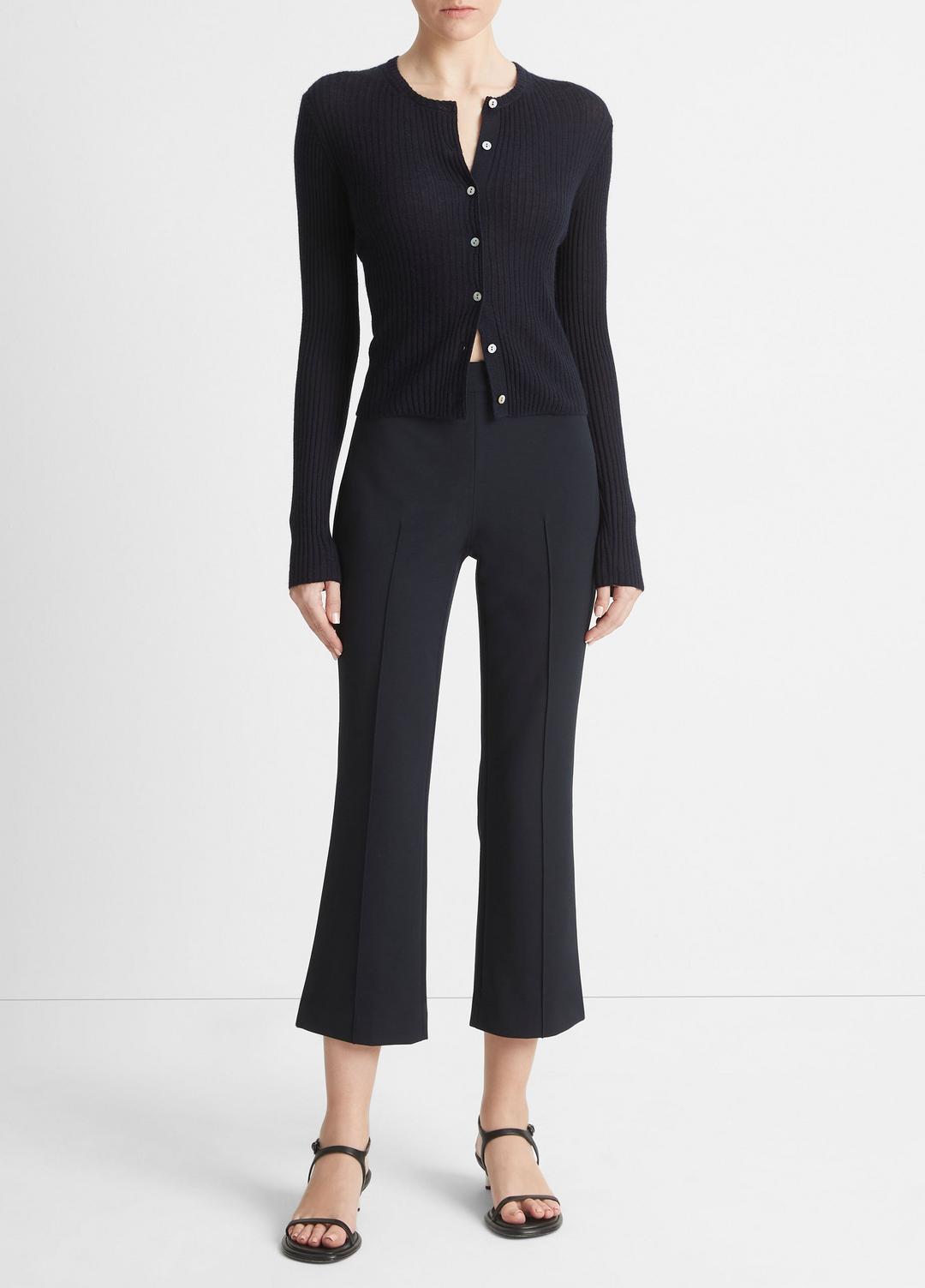 VINCE Popular - Ribbed Cashmere-Silk Cardigan in Cardigans