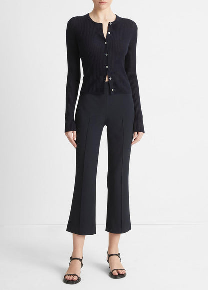 VINCE Popular - Ribbed Cashmere-Silk Cardigan in Cardigans