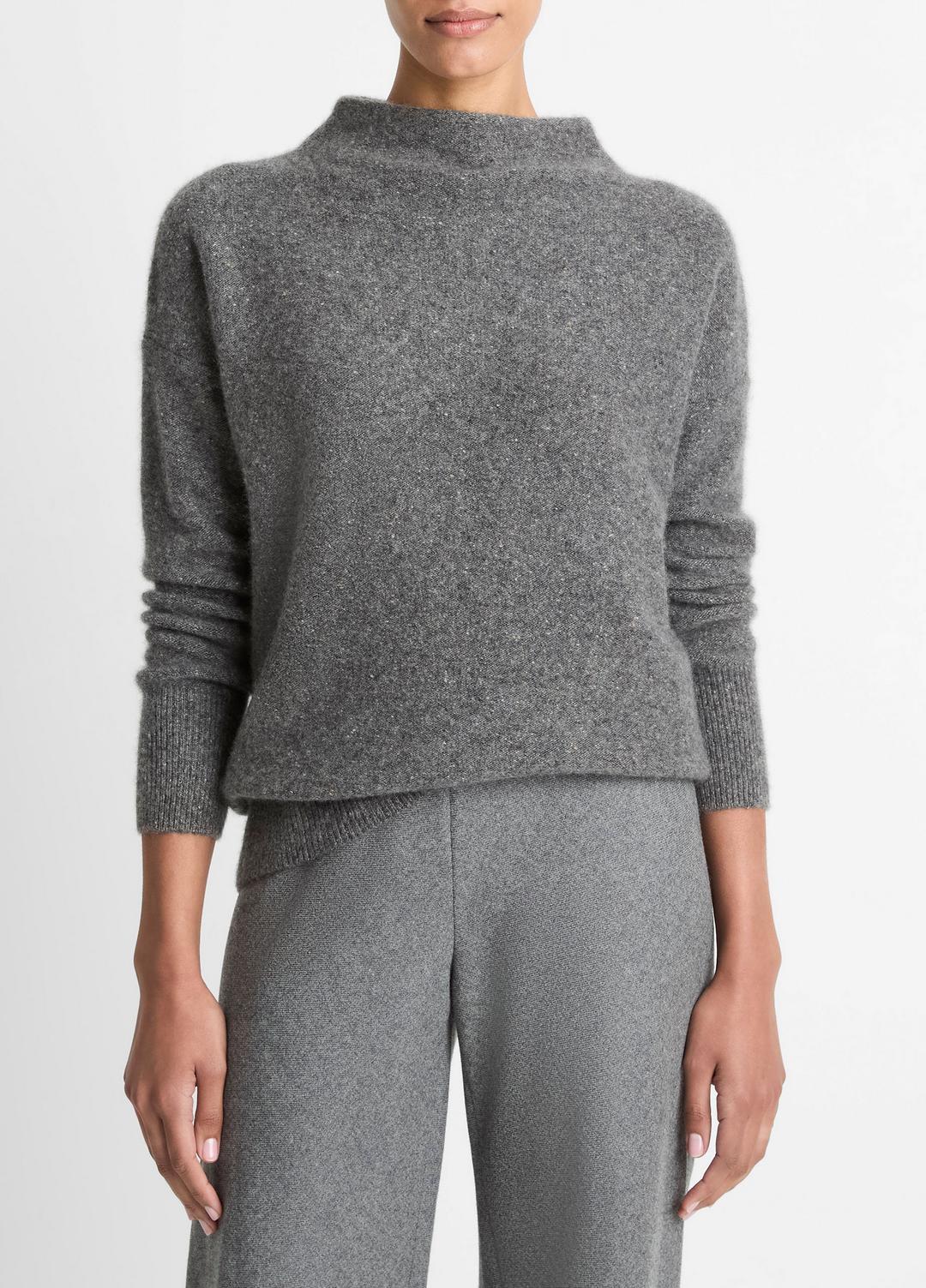 VINCE Popular - Donegal Cashmere Funnel-Neck Sweater in Turtleneck
